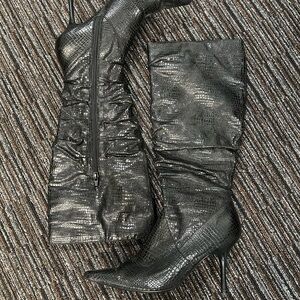 Spring -size 6 - snakeskin heeled boots